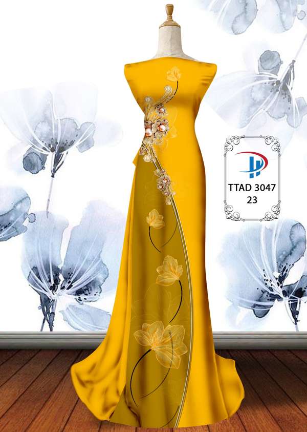 Vải Áo Dài Hoa In 3D AD TTAD3047 63
